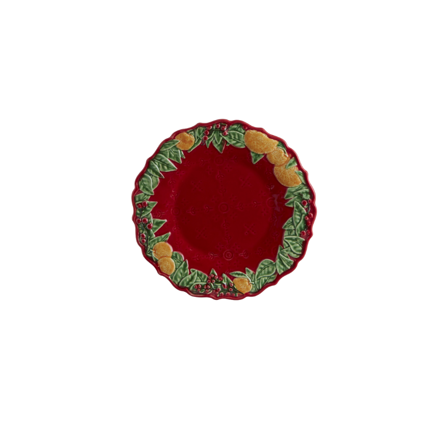 Bordallo Pinheiro Christmas Garland Dessert Plate 22