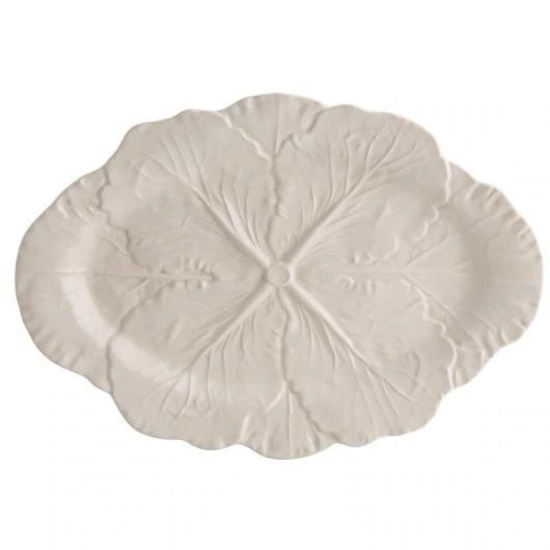 Bordallo Pinheiro Cabbage Oval Platter 37.5 cm Cream