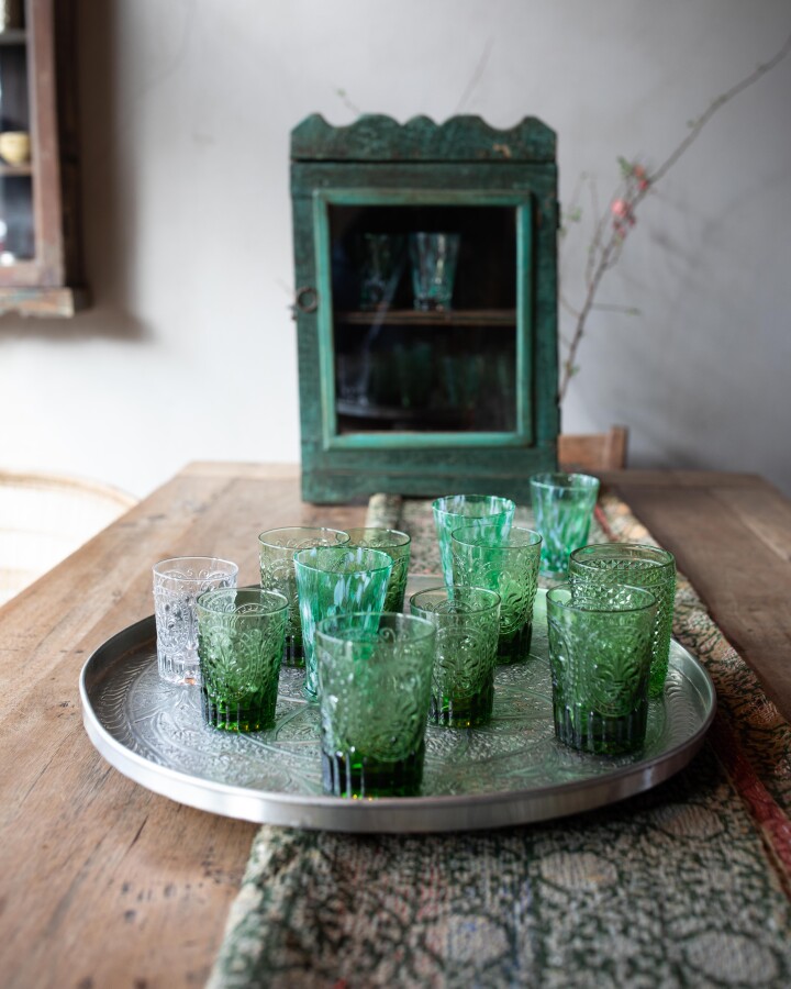 Van Verre Fiore De Firenze Glass Green Set of 6 