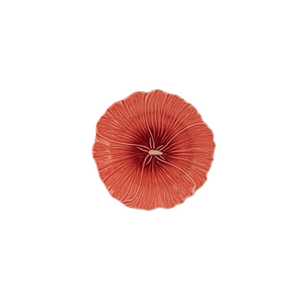 Bordallo Pinheiro Maria Flor Dessert Plate Hollyhock