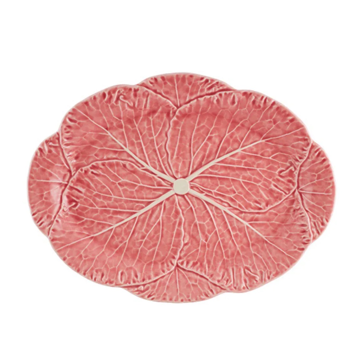 Bordallo Pinheiro Cabbage Pink Large Oval Platter 43