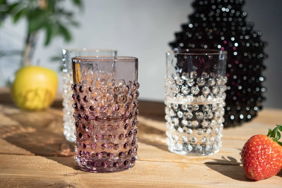 Klimchi Underlay Violet Hobnail Tumblers (set of 6)
