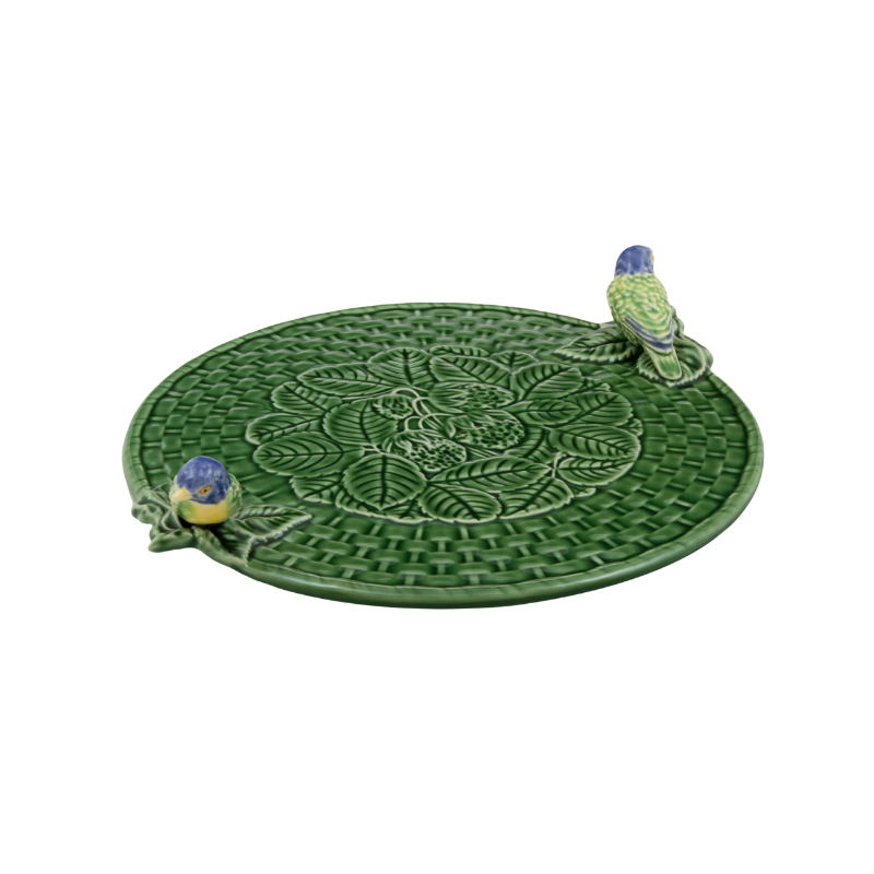Bordallo Pinheiro Strawberry Cheese Tray With Birds