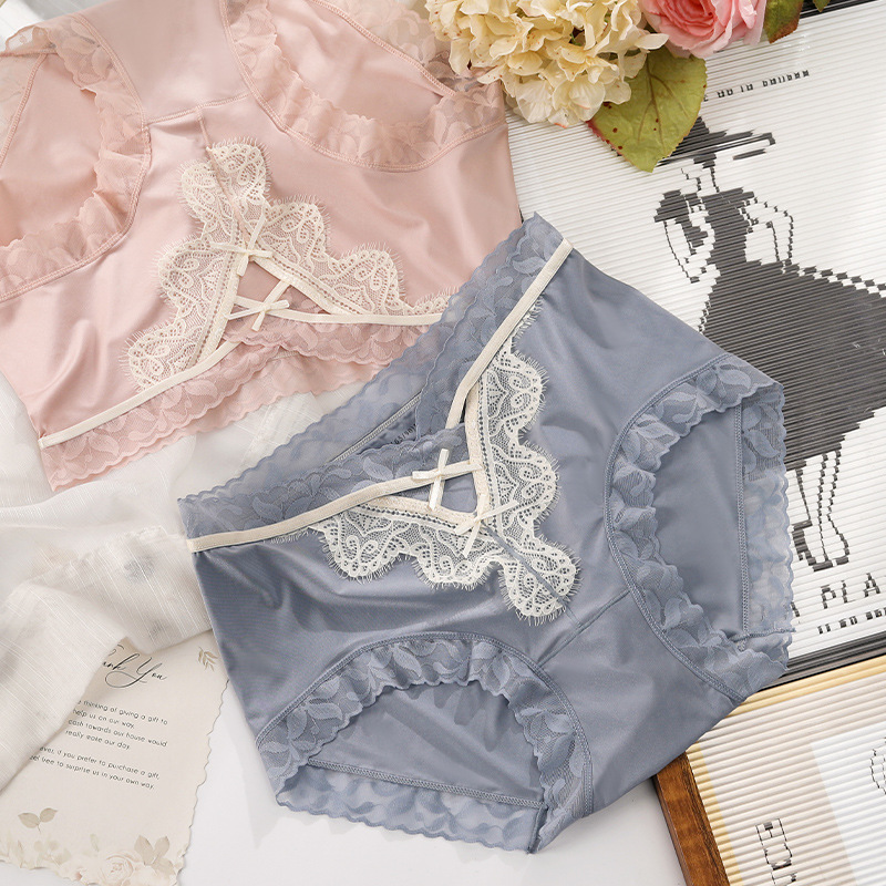 【3件裝】中腰無痕透氣高品質蕾絲網紗內褲