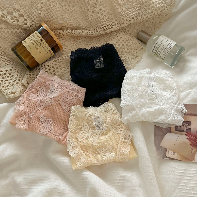 【5件裝】夏季薄款無痕純欲蝴蝶結性感蕾絲內褲
