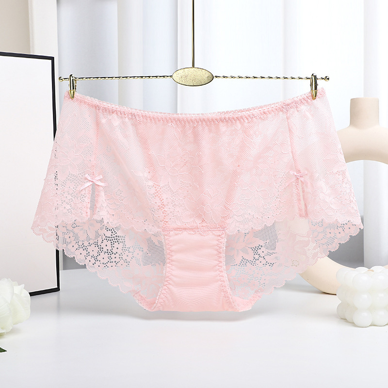 夏季高顏值蝴蝶結開叉蕾絲內褲