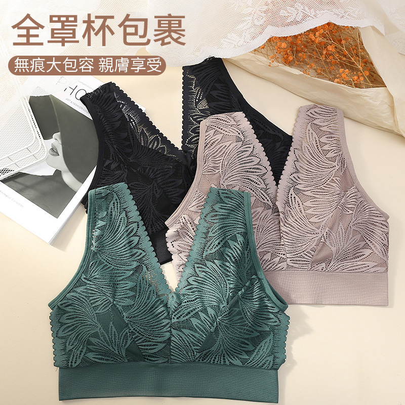 【2件裝】新品大尺碼辣媽無鋼圈蕾絲內衣