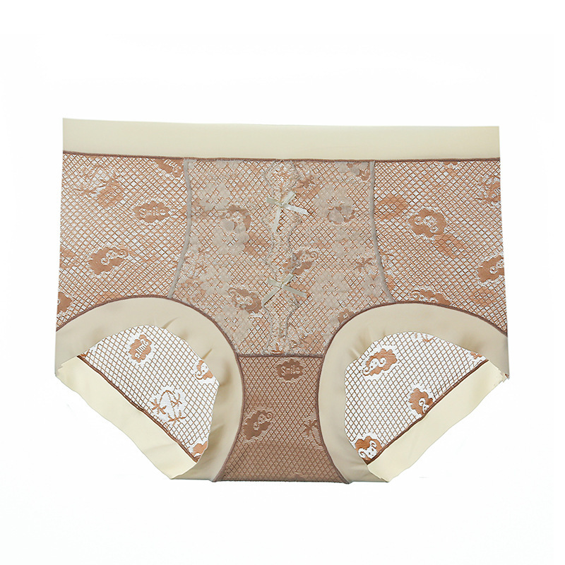 春夏新款高腰蕾絲內褲女性感輕薄無痕大尺碼日系少女三角褲