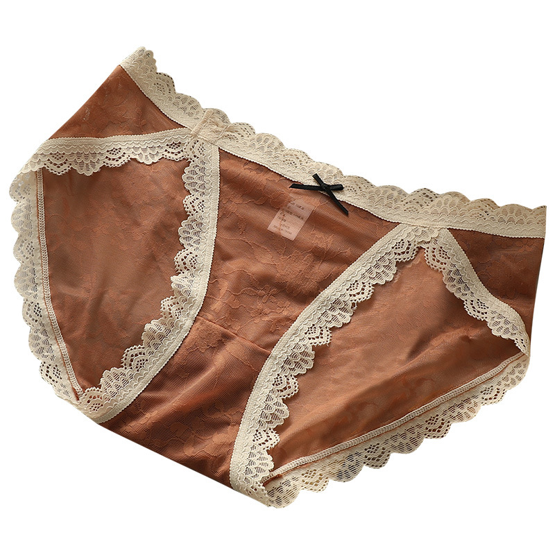 【4件裝】蕾絲抗菌純棉襠性感夏季超薄無痕內褲