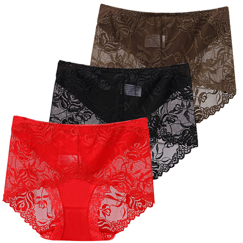 【5件裝】中高腰蕾絲性感透明無痕內褲
