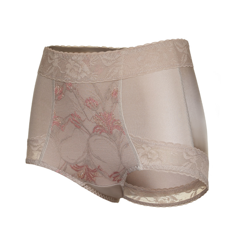  【2件裝】無痕高腰絲滑緞面蕾絲內褲