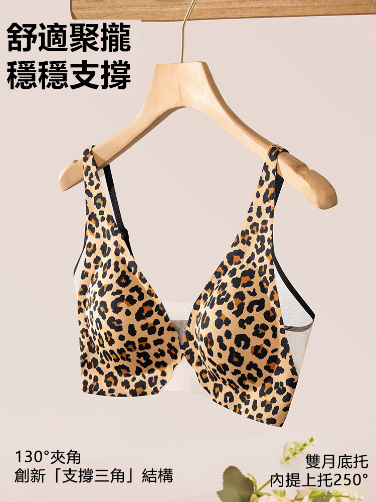 2025夏季薄款性感無痕無鋼圈豹紋內衣