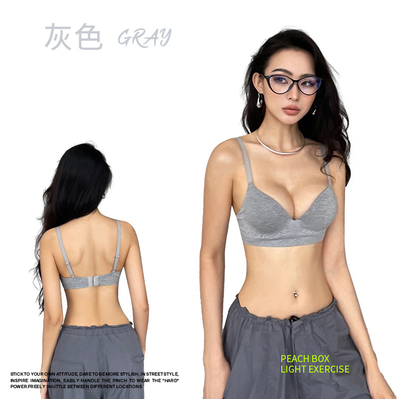 無痕內衣女生小胸聚攏顯大調整型上托防下垂新款平胸專用胸罩套裝