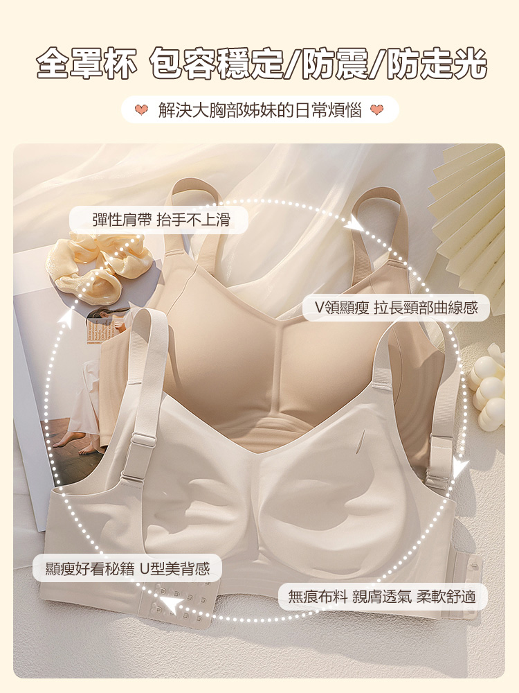 薄款無痕無鋼圈防下垂聚攏提拉內衣