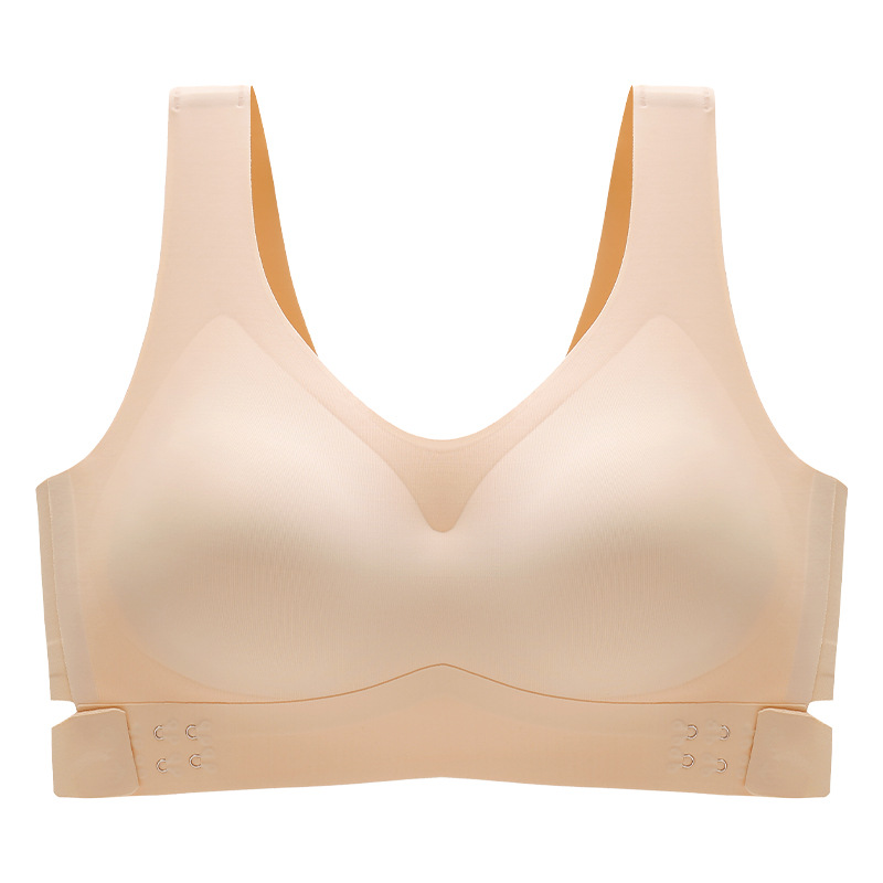 2025性感交叉側排扣無痕無鋼圈內衣聚攏托胸美背提拉矯正運動文胸