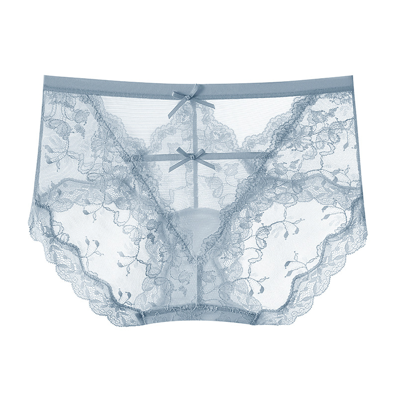 【2件裝】全蕾絲性感鏤空桑蠶絲純慾蝴蝶結內褲