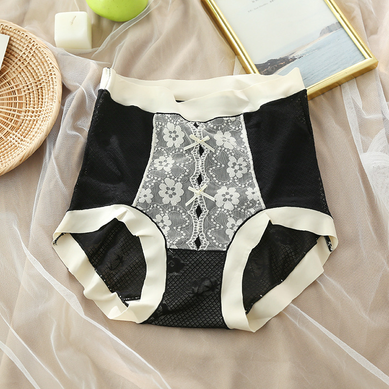 春夏新款高腰蕾絲內褲女性感輕薄無痕大尺碼日系少女三角褲