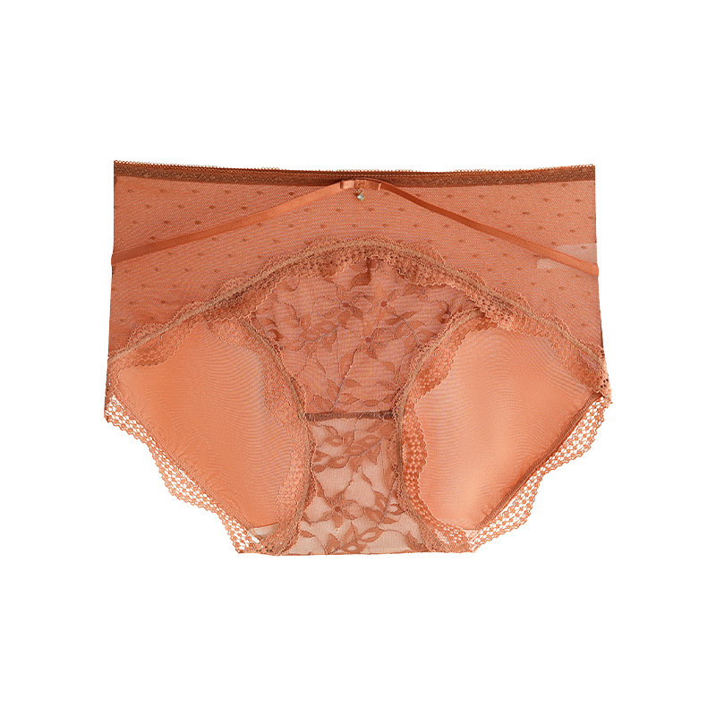 法式浪漫蕾絲小姐內褲性感網紗舒適棉襠純欲少女中腰三角褲