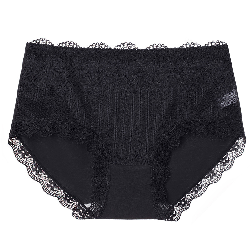 【3件裝】純棉襠抗菌透氣無痕提臀收腹大碼蕾絲內褲