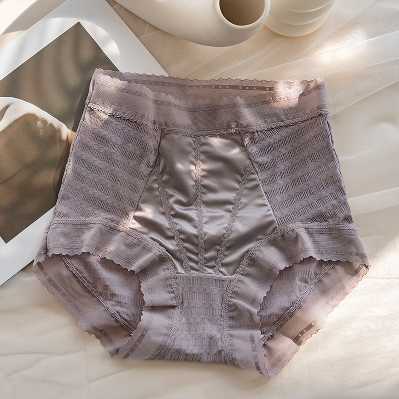 爆款蕾絲大尺碼中腰性感桑蠶絲內褲