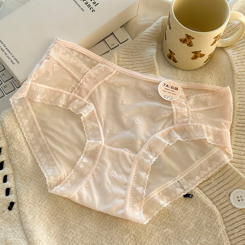 全新【7A抗菌】性感鏤空網紗冰絲內褲