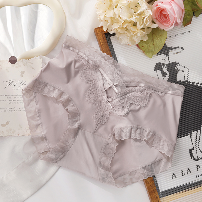 【3件裝】中腰無痕透氣高品質蕾絲網紗內褲