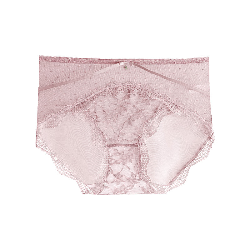 法式浪漫蕾絲小姐內褲性感網紗舒適棉襠純欲少女中腰三角褲
