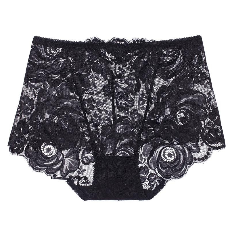 【3件裝】新款性感蕾絲鏤空玫瑰花大尺寸高腰透氣內褲