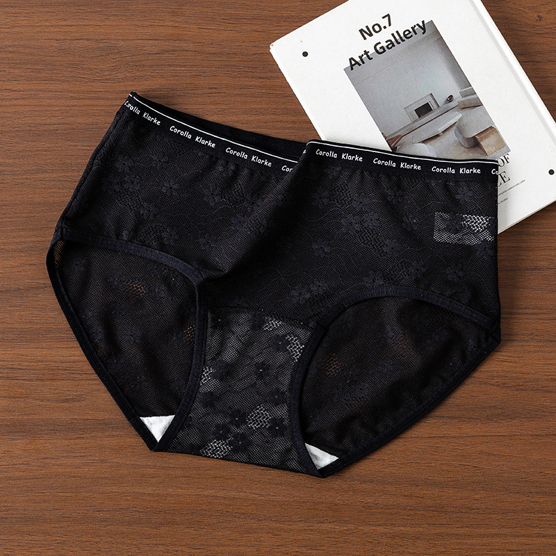 夏季法式小香風網紗花朵提花性感內褲