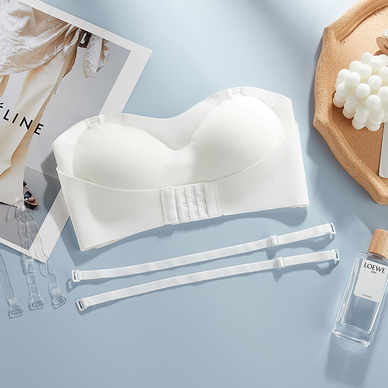 前扣無肩帶防滑聚攏無鋼圈裹胸內衣