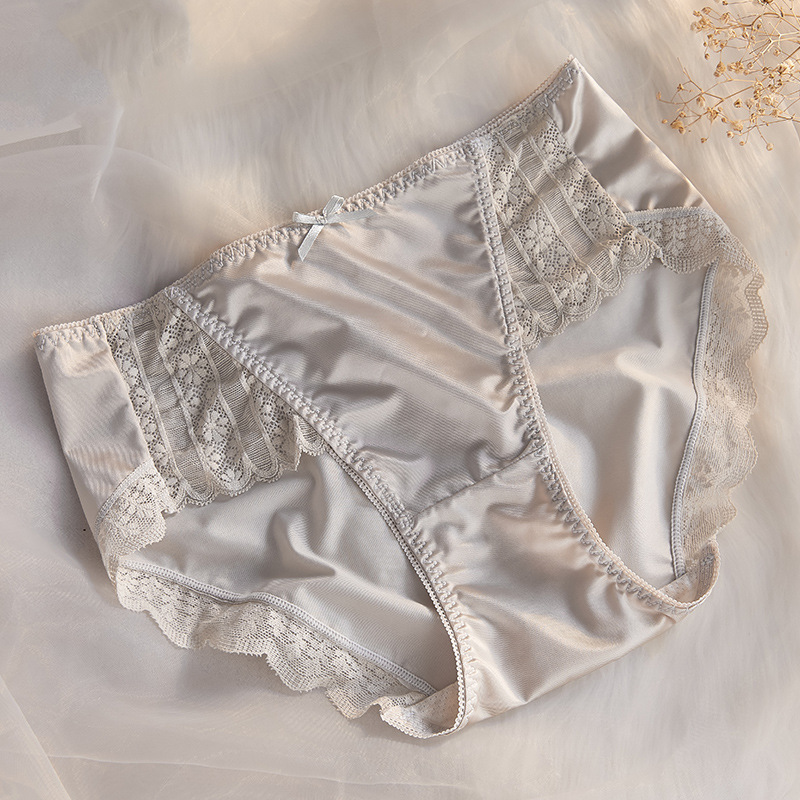 💝【純欲冰絲緞】中腰無痕性感蕾絲提臀內褲