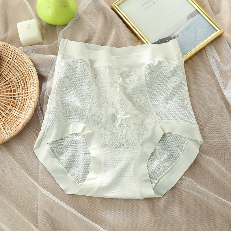 春夏新款高腰蕾絲內褲女性感輕薄無痕大尺碼日系少女三角褲