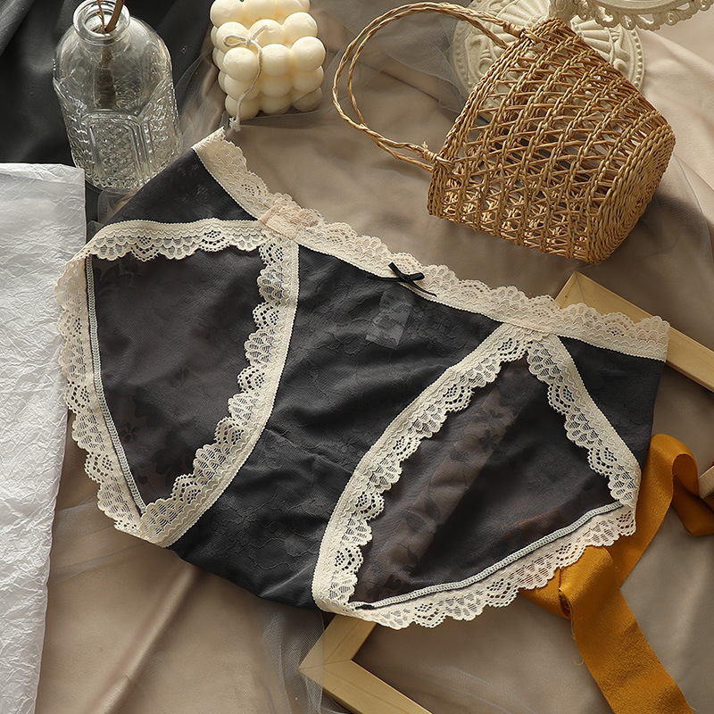 【4件裝】蕾絲抗菌純棉襠性感夏季超薄無痕內褲