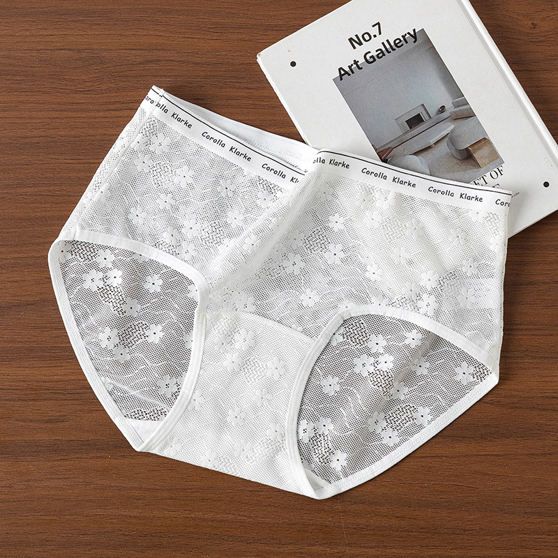 夏季法式小香風網紗花朵提花性感內褲