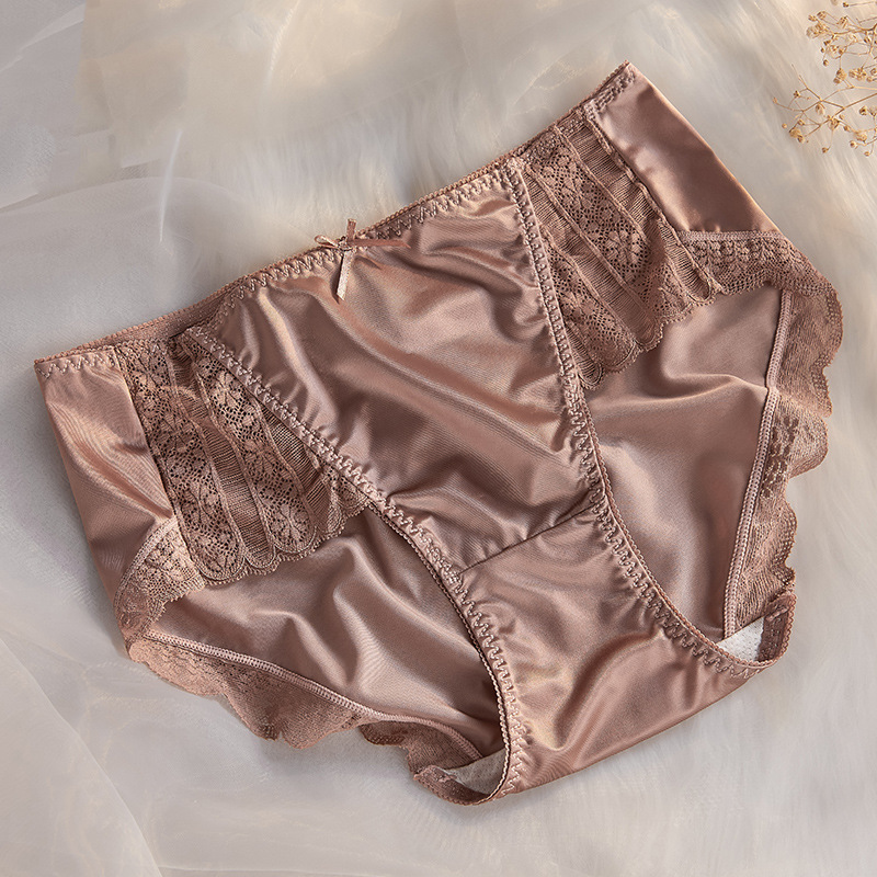 💝【純欲冰絲緞】中腰無痕性感蕾絲提臀內褲
