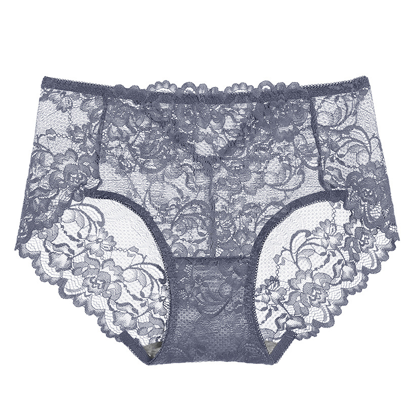 蕾丝中腰镂空提臀性感純棉內褲