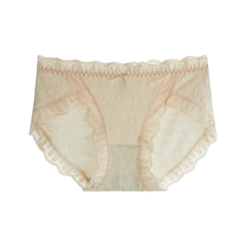 【3件裝】中腰蕾絲邊大尺碼棉檔內褲