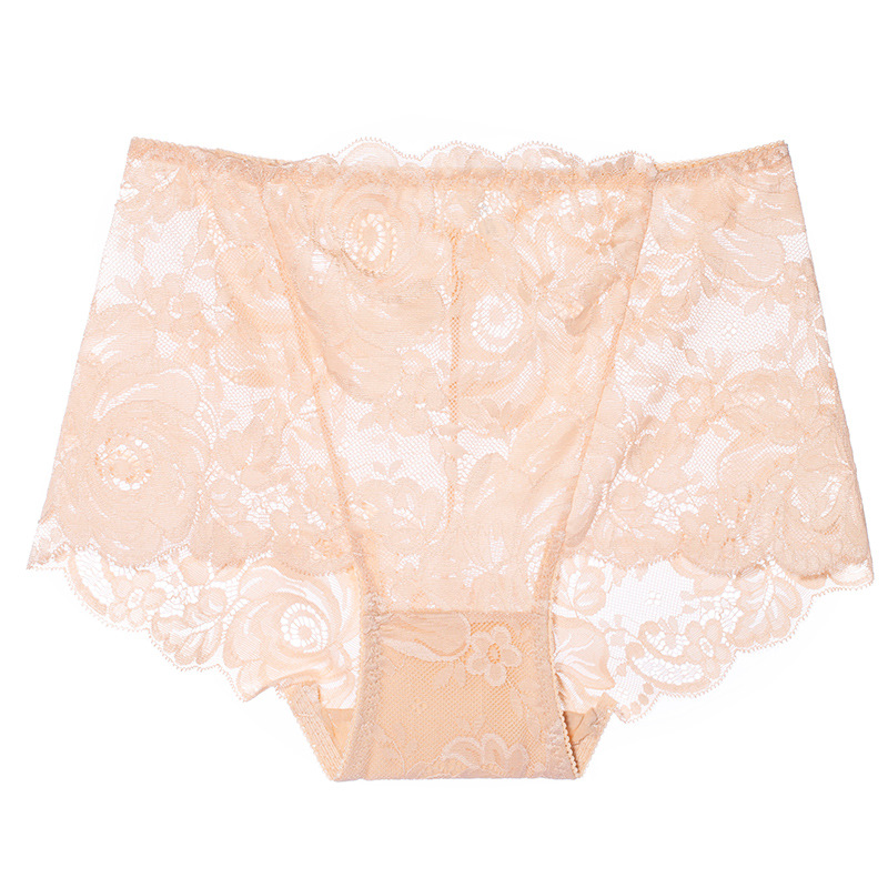 【3件裝】新款性感蕾絲鏤空玫瑰花大尺寸高腰透氣內褲