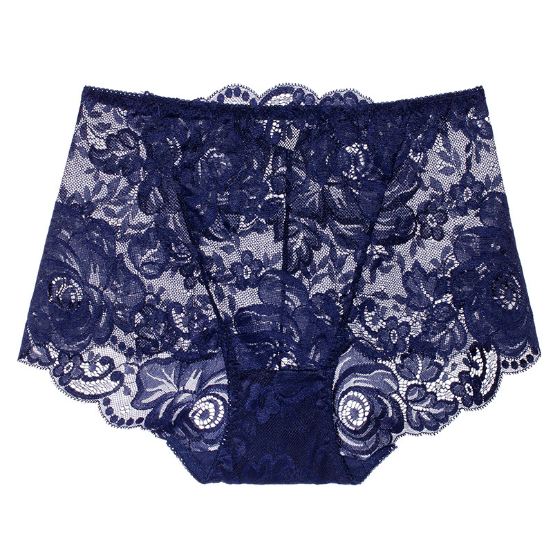【3件裝】新款性感蕾絲鏤空玫瑰花大尺寸高腰透氣內褲