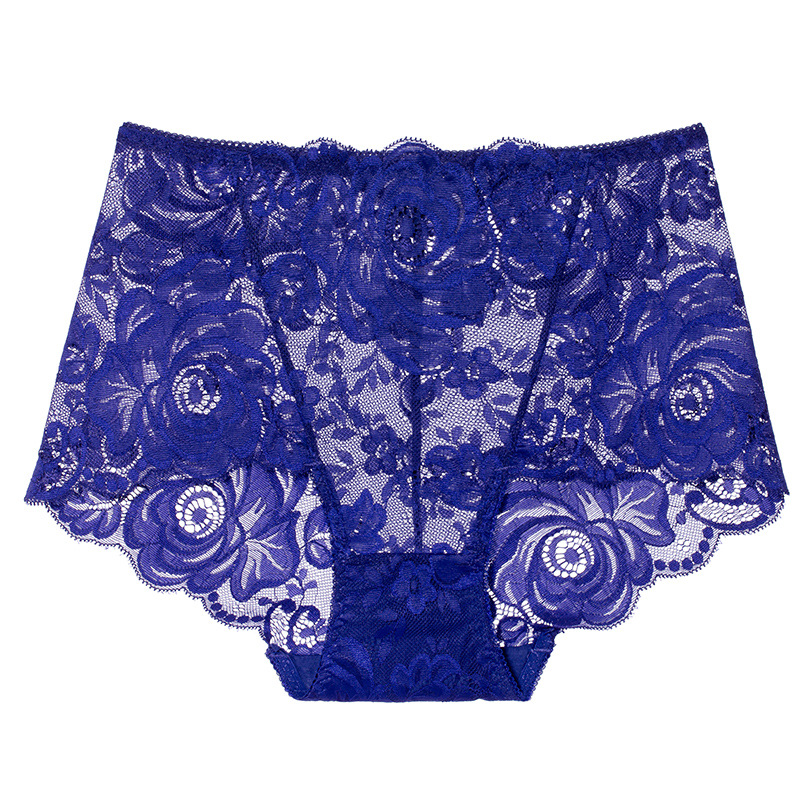 【3件裝】新款性感蕾絲鏤空玫瑰花大尺寸高腰透氣內褲