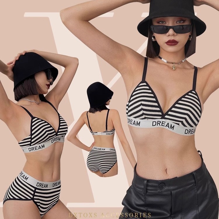 【2件裝】內衣小胸聚攏套裝女薄型辣妹風性感法式三角杯防下垂收副乳文胸罩