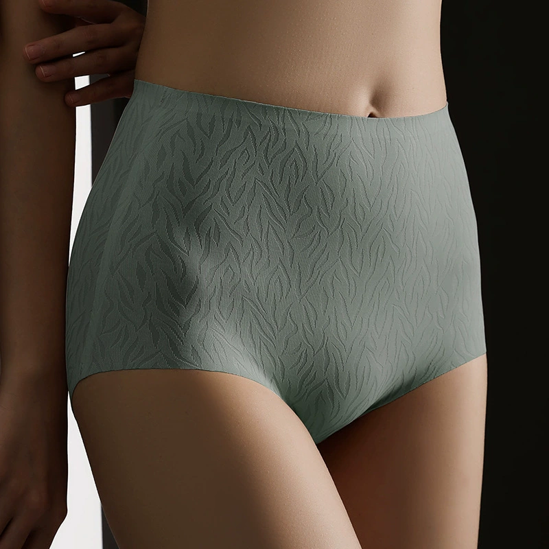 無痕裸感高腰提臀收腹花紋褲