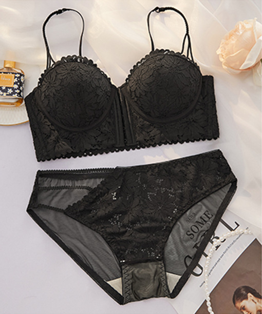 性感前扣美背少女內衣女套裝小胸聚攏無鋼圈收副乳防下垂文胸罩