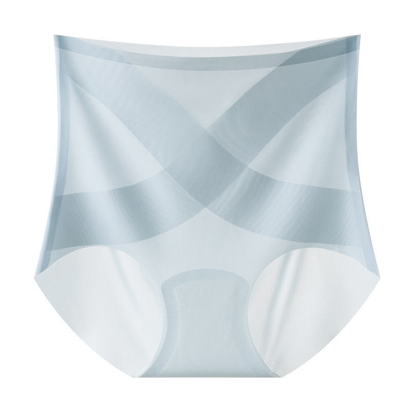 【4件裝】超薄交叉收腹內褲女冰絲高腰無痕提臀透氣不捲邊面膜瑜珈三角褲女