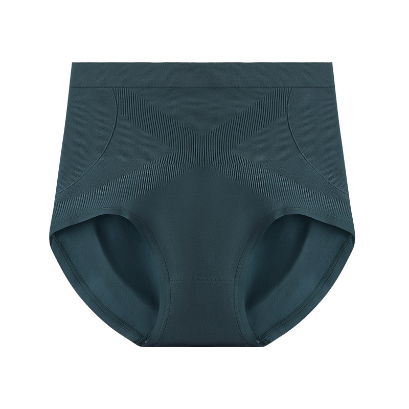 黑繃帶高腰交叉純棉內褲女士收腹提臀塑形產後收小肚肚束腰三角褲