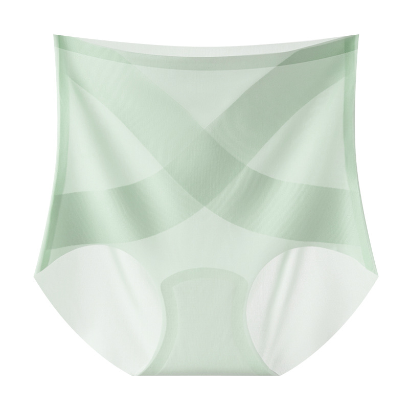 【4件裝】超薄交叉收腹內褲女冰絲高腰無痕提臀透氣不捲邊面膜瑜珈三角褲女