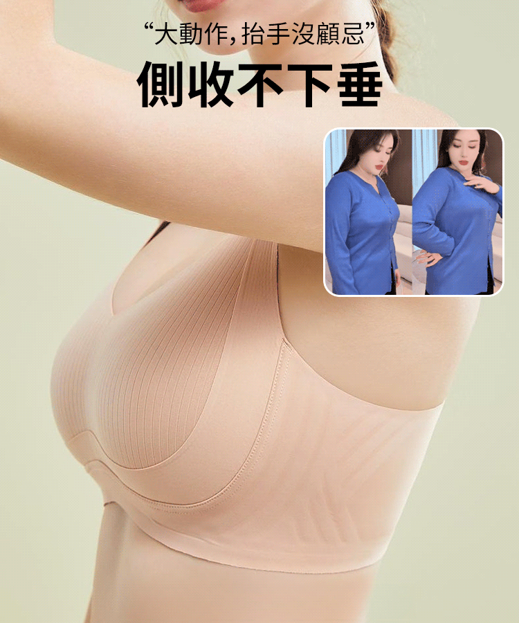【夏季狂歡】大胸顯小收副乳防下垂無痕女士内衣