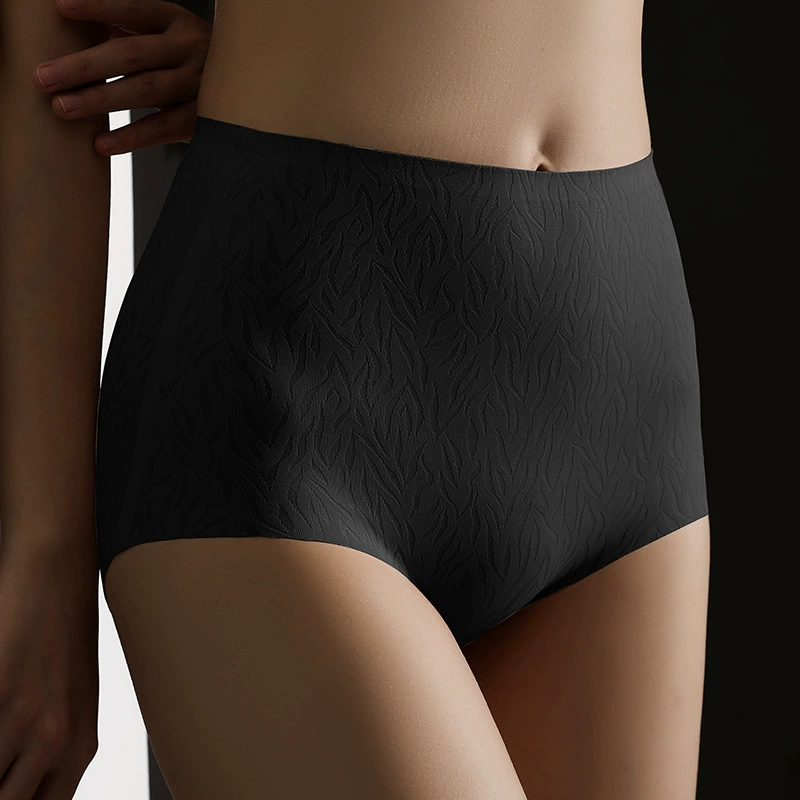 無痕裸感高腰提臀收腹花紋褲