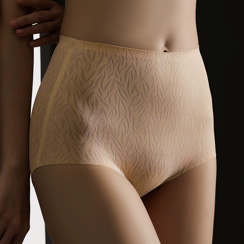 無痕裸感高腰提臀收腹花紋褲