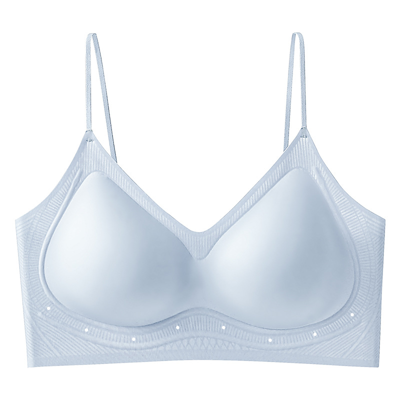 粉底液隱形無痕內衣女細肩帶小胸聚攏夏季薄款膚色美背心式胸罩